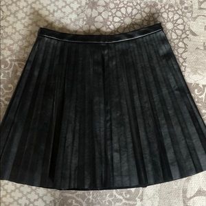 J Crew faux leather pleated mini skirt